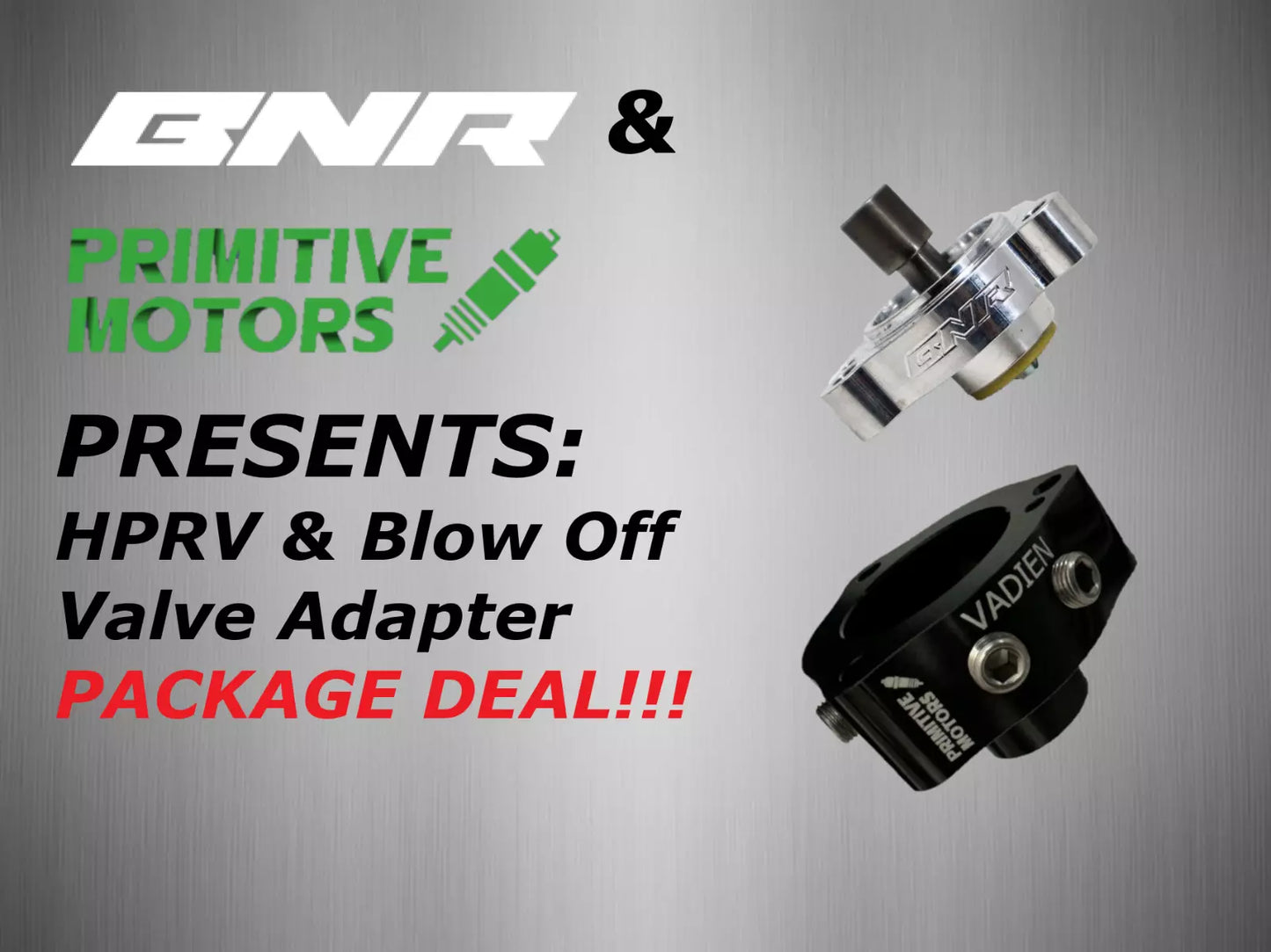 BNR HPRV & Primitive Motors BOV ADAPTER Blow Off Valve Package Deal: 1.4T Cruze